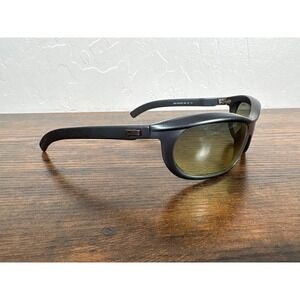 Police 1369 Matte Black Wrap Around Sunglasses Yellow Tint Lens Made in Italy